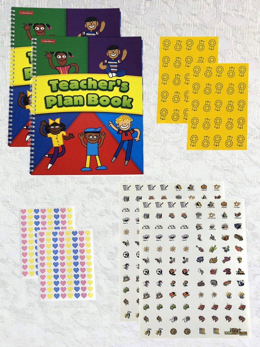 Lakeshore (2 sets) Teacher’s Undated Plan Book Spiral + Stickers & Clings NWT
